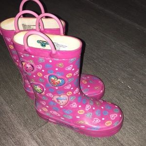 Shopkins girls pink rain boots size 11